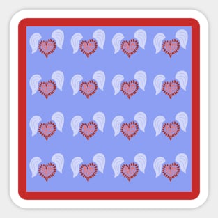 Hearts with Wings Pattern Sticker